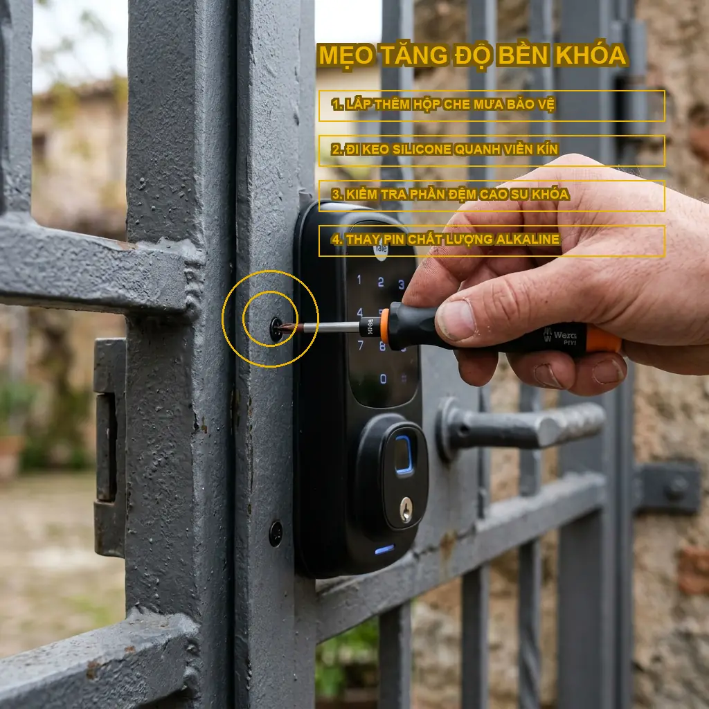 Kinh nghiệm để tự lắp khóa cổng vân tay bền bỉ lâu dài