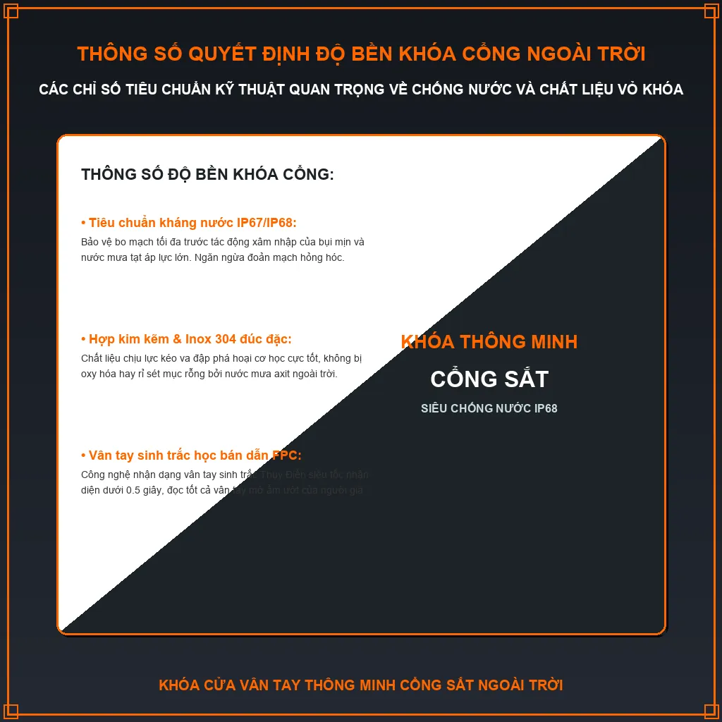 Những thông số kỹ thuật cốt lõi quyết định độ bền khóa cổng