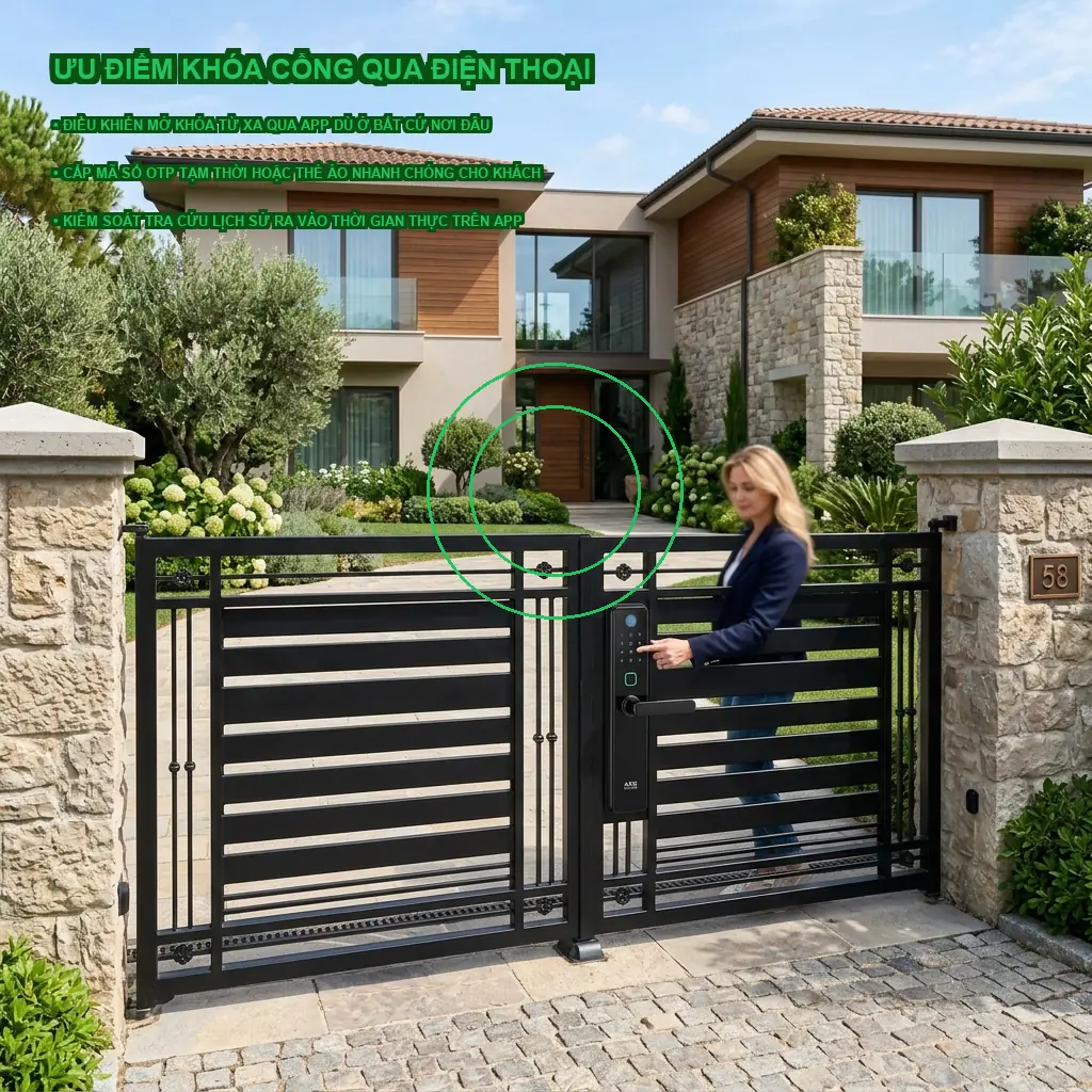 Ưu điểm vượt trội của khóa cổng điều khiển bằng điện thoại