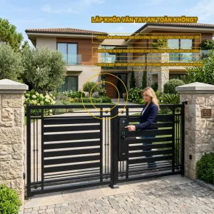 Lắp khóa vân tay cổng sắt có an toàn không? Có dễ bị cạy?
